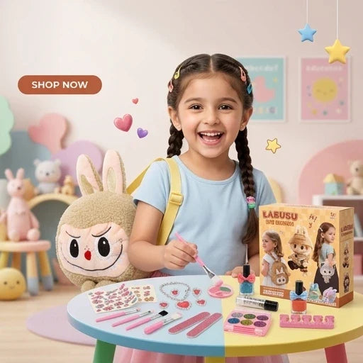 Labubu Cute Backpack Includes Makeupset for Girls