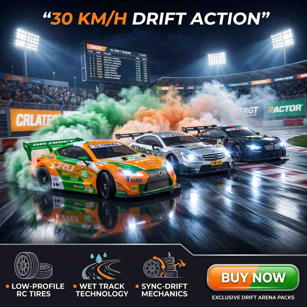 30KM/H RC Drift Racing Car 1:16 – LED Lights + Drift Kit