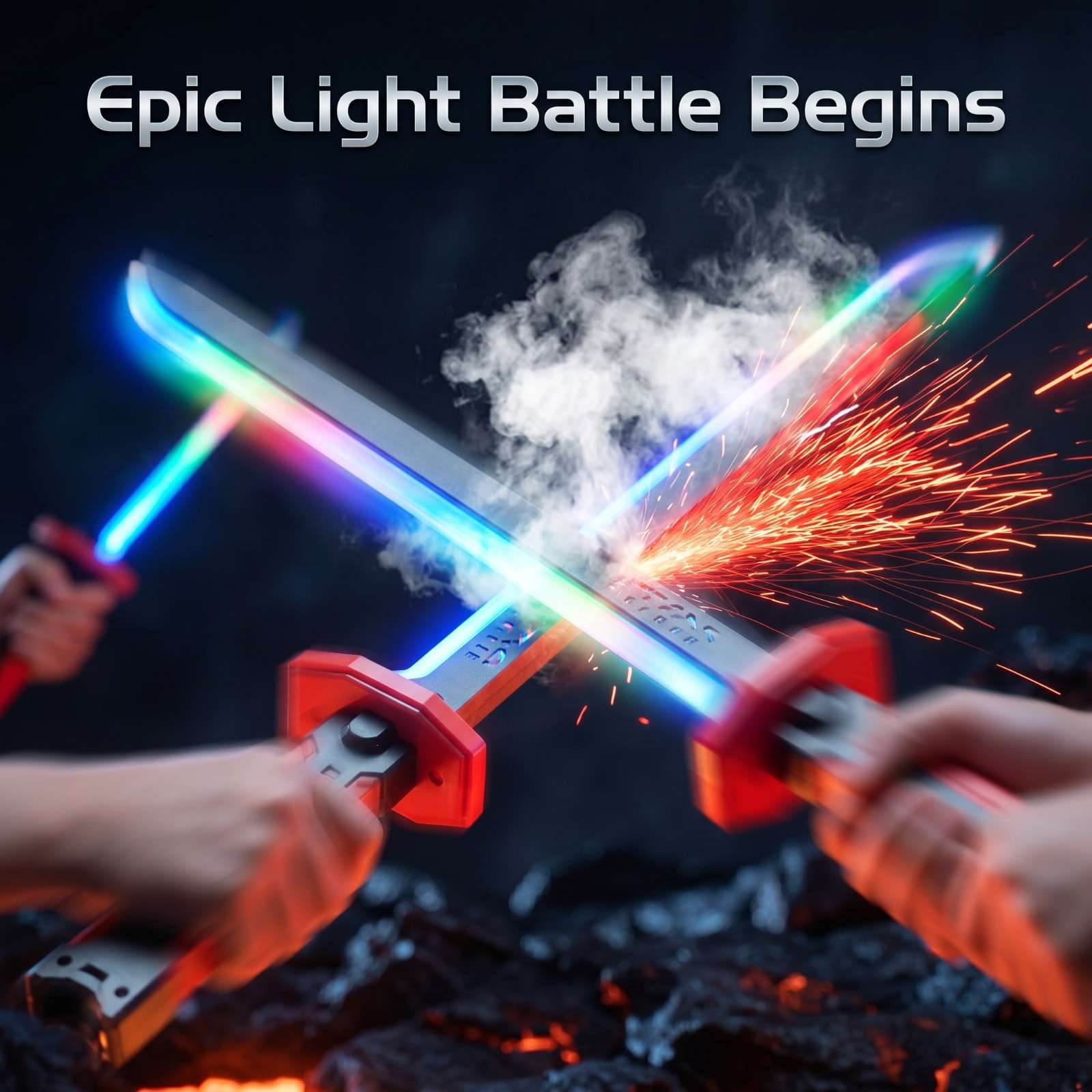 Kids Multi-Color Battle Laser Sword With Smoke