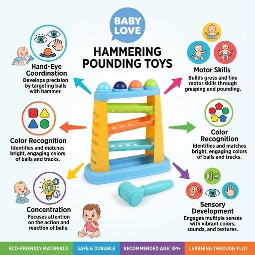 Knock Ball Hammer Toy | Hand-Eye Coordination Activity Toy