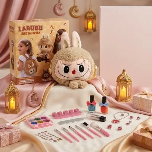 Labubu Cute Backpack Includes Makeupset for Girls