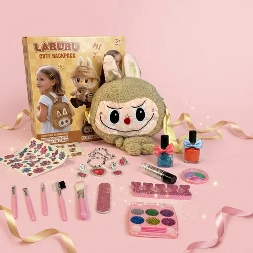 Labubu Cute Backpack Includes Makeupset for Girls