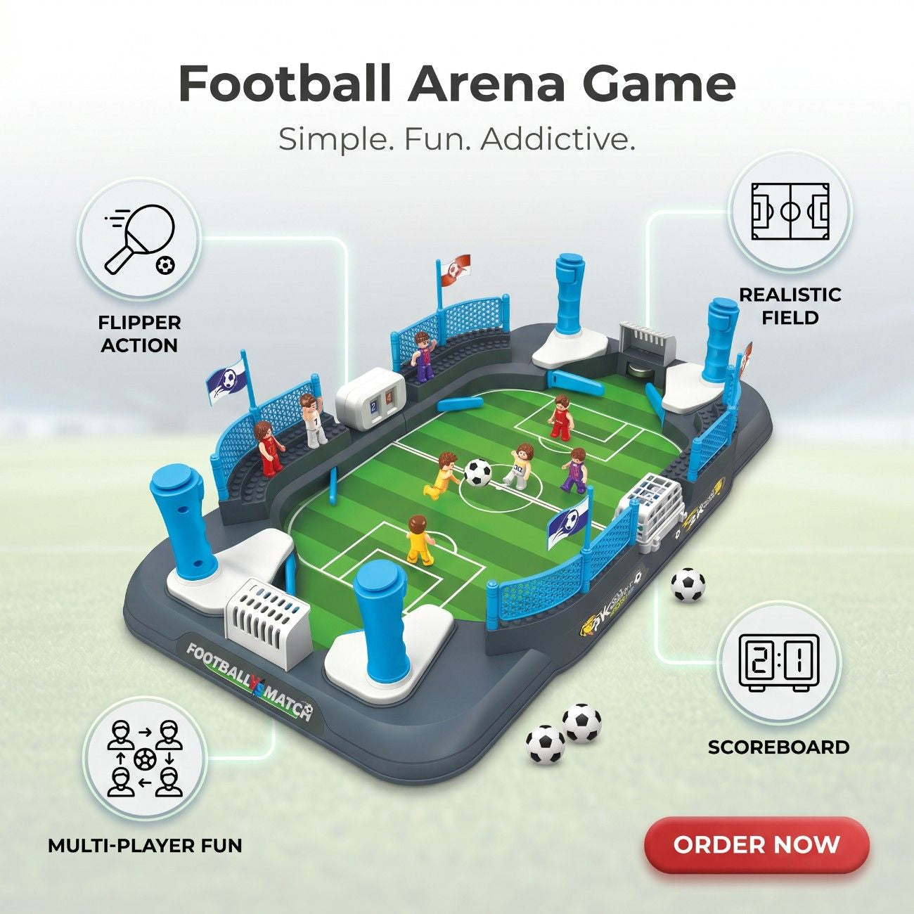 Football Arena Tabletop Battle Game – Two Player Interactive Family Fun Game
