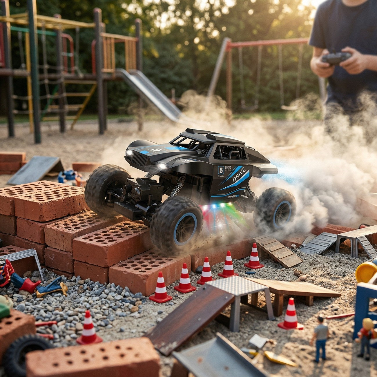 2.4GHz RC 4x4 Off-Road Climbing Spray Truck – Remote Control Monster Truck with Lights & Sound