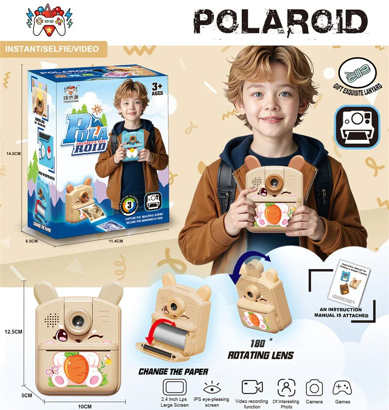2‑In‑1 Pocket Dual Camera & Instant Color Printer