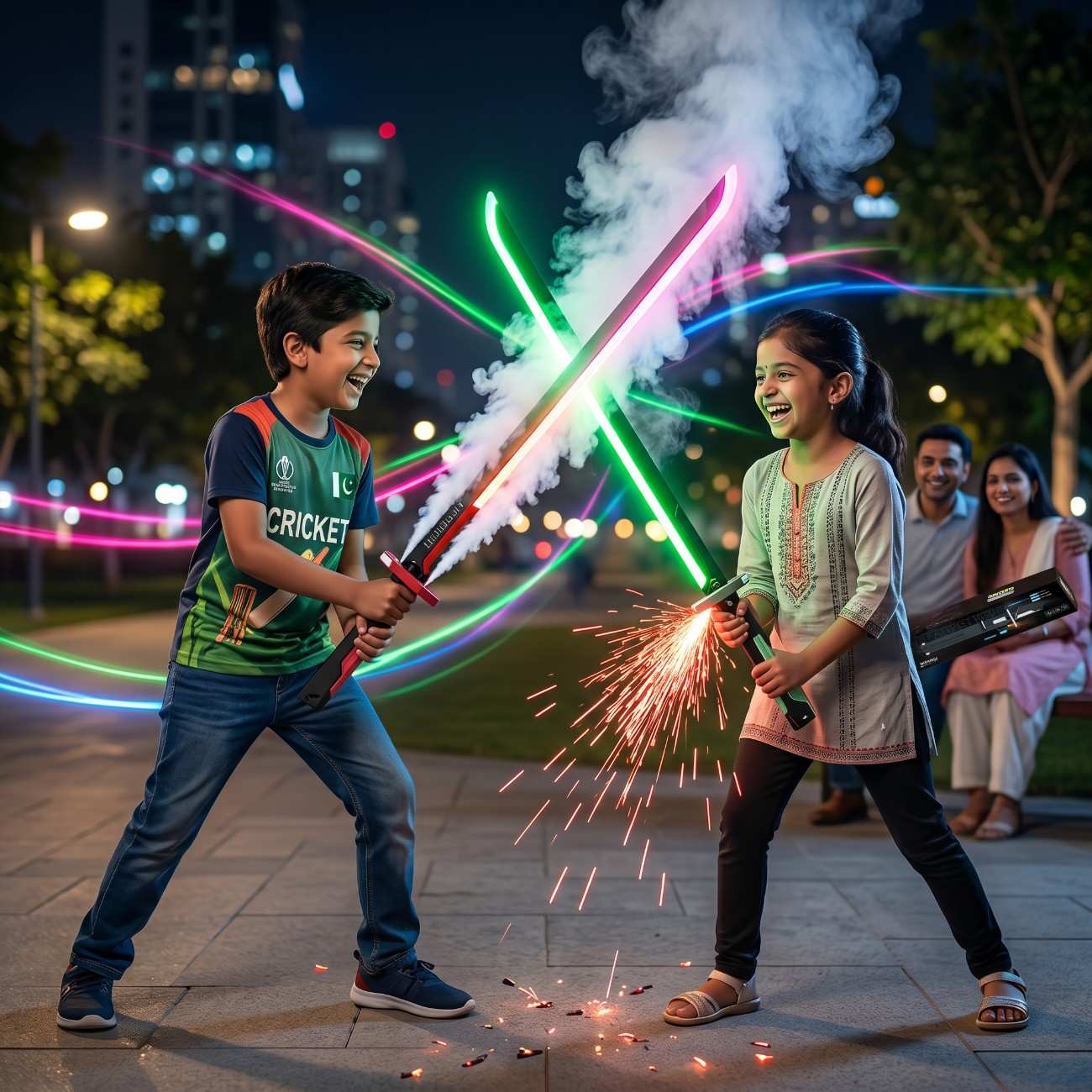 Kids Multi-Color Battle Laser Sword With Smoke