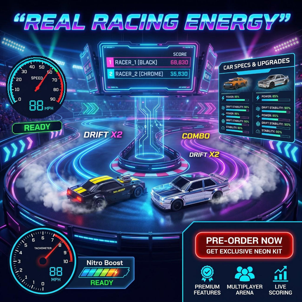 High Speed 50KM/H 1:16 4WD RC Drift Car with Gyro & LED Lights
