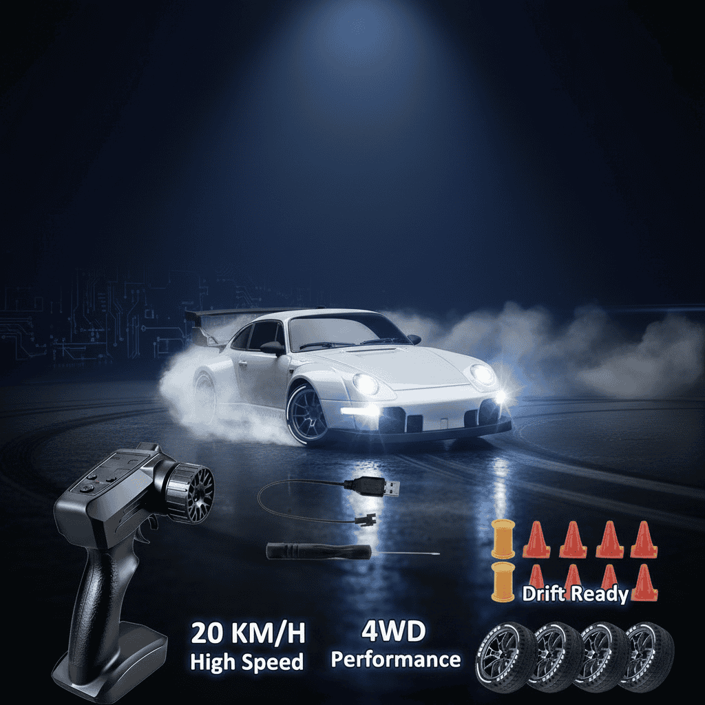 1.24 Scale High-Speed Porsche 4WD RC Drift Car 20KMH