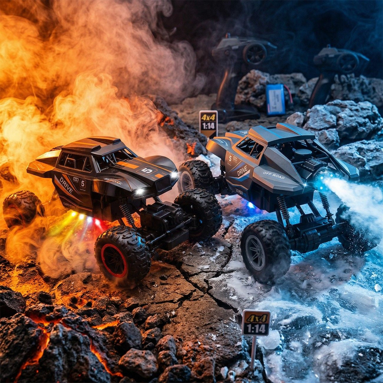 2.4GHz RC 4x4 Off-Road Climbing Spray Truck – Remote Control Monster Truck with Lights & Sound