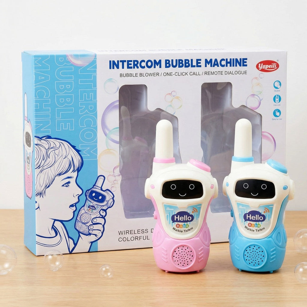 Kids Walkie Talkie Intercom – Two Way Radio with Bubble Machine