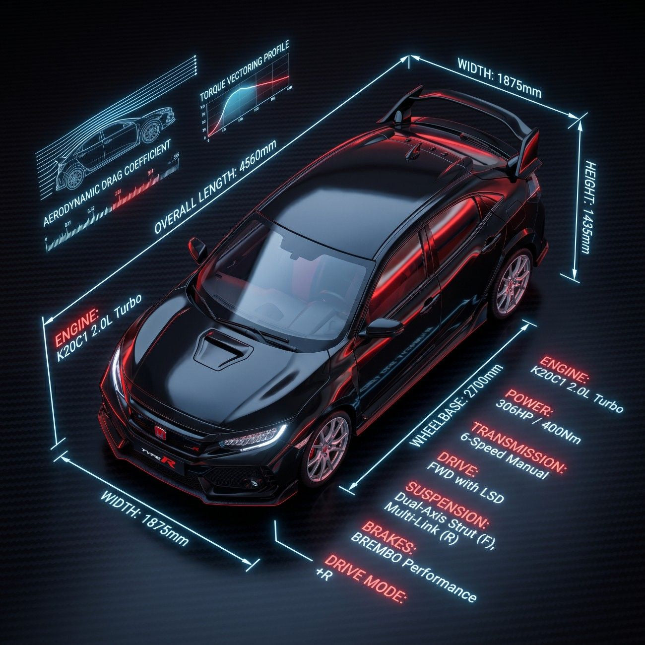 Premium Diecast Honda Civic Type-R Model Car – Collector Edition Alloy (1:24 Scale)