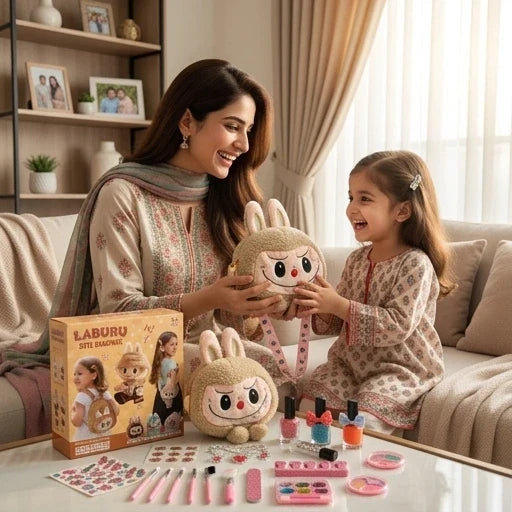 Labubu Cute Backpack Includes Makeupset for Girls