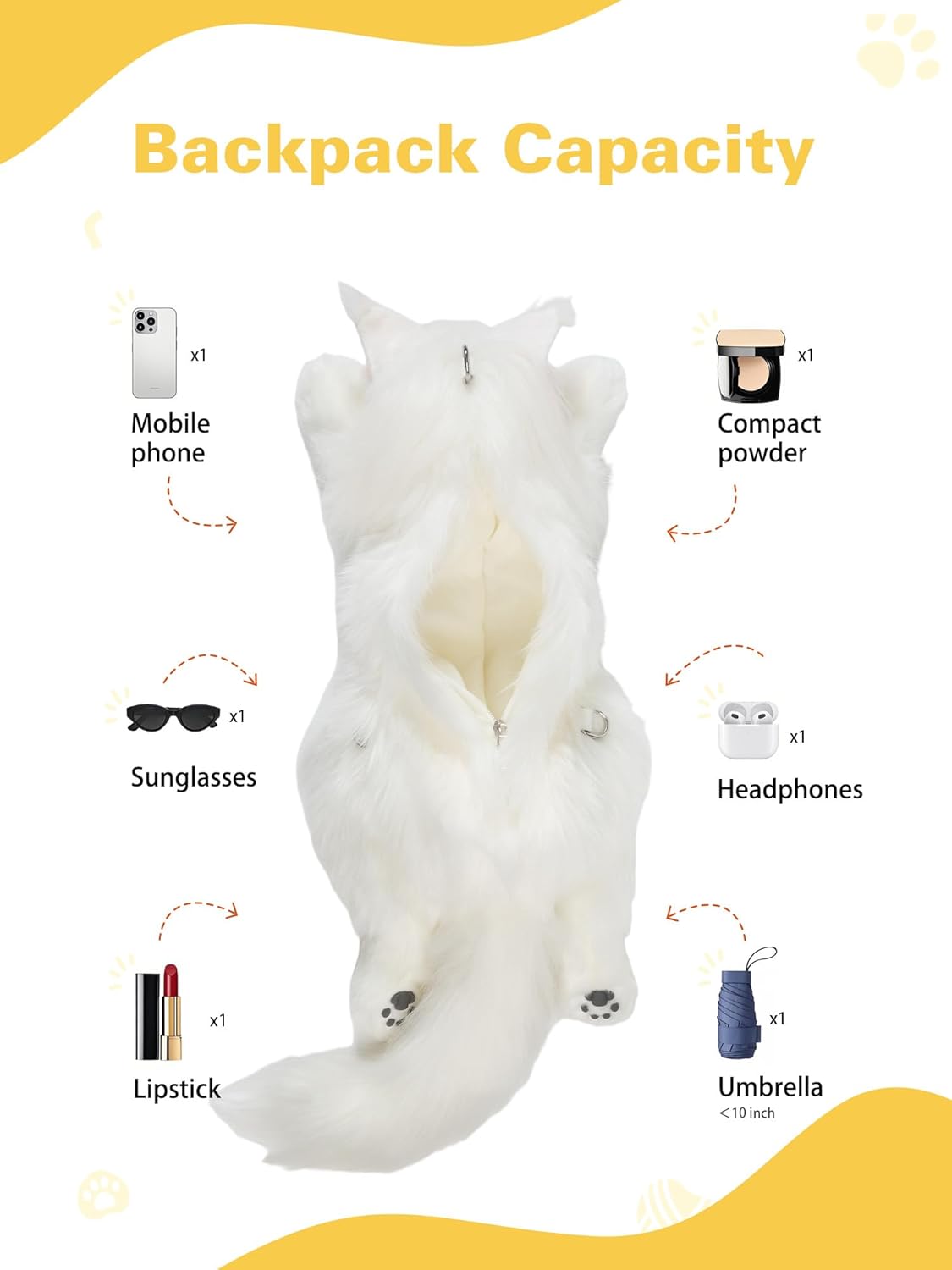 Stuffed Realistic MaineCoon Cat Backpack - Cat Shaped Backpack Gift for Women - Carry Over Shoulder, on One Shoulder or Crossbody with Adjustable Straps