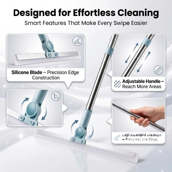 Original Silicon Multipurpose Wiper | Extendable-Rod | Silicon Blade | 180° Rotating Head