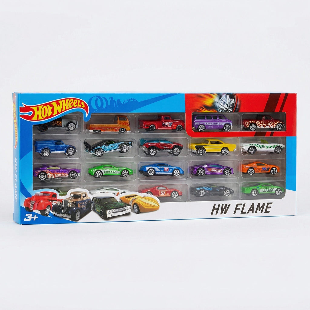 Hot Wheels 20 Cars Bundle – Classic & Sports Mini Car Collection