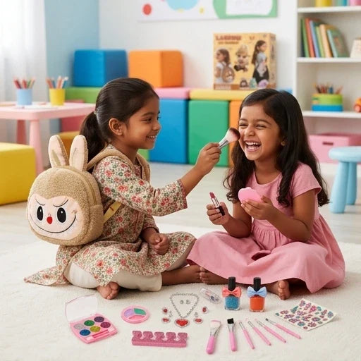 Labubu Cute Backpack Includes Makeupset for Girls