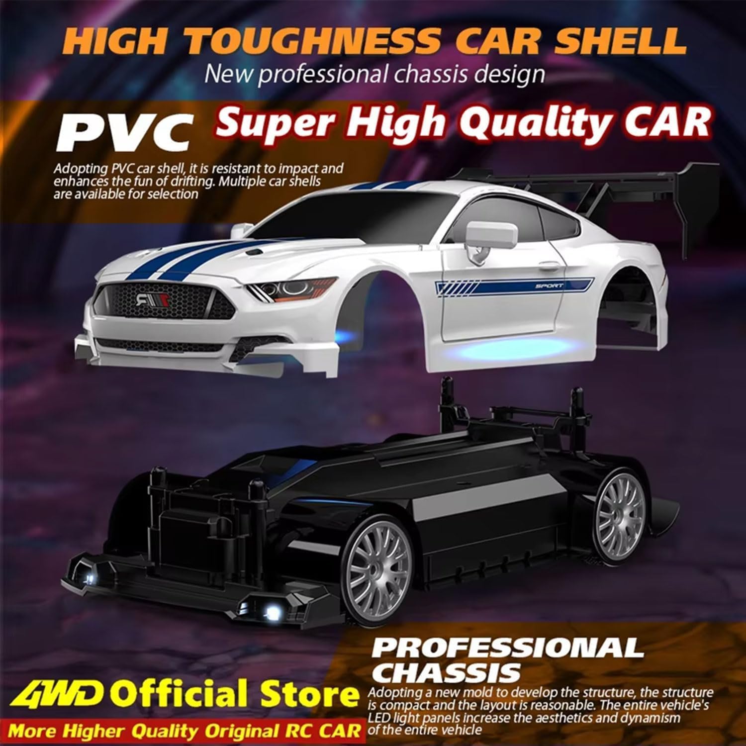 1.24 Scale High-Speed 4WD RC Drift Car 20KMH