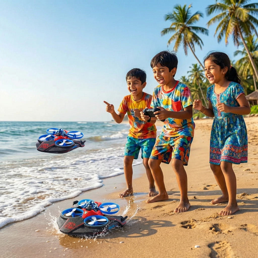 3-in-1 RC Quadcopter – Sea, Land & Air Remote Control Flying Vehicle