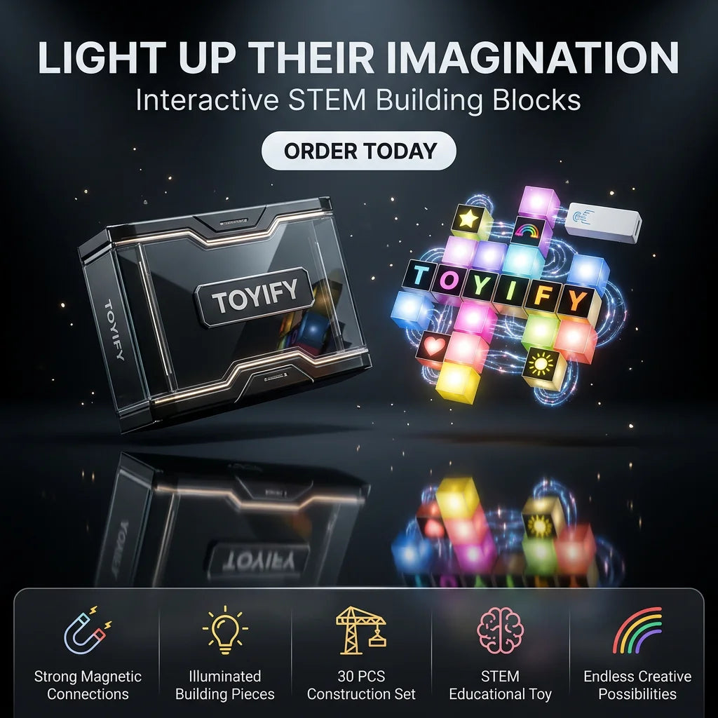 30Pcs Touch Light-Up Magnetic Building Blocks