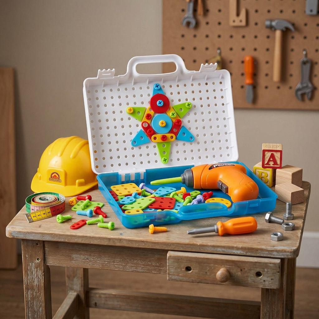Creative Tool Set Puzzle Toy – DIY Building & Screw Tool STEM Educational Set for Kids