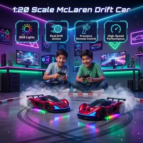 1:20 Scale Mc Laren 2.4GHz High-Speed 4WD RC Drift Car with RGB Lights