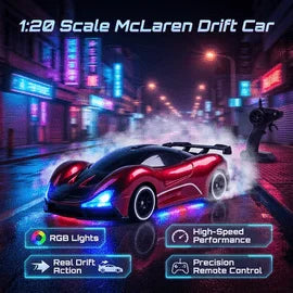 1:20 Scale Mc Laren 2.4GHz High-Speed 4WD RC Drift Car with RGB Lights