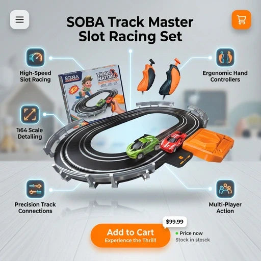 Soba Slot Racing Track Set – Electric Slot Car Racing Toy for Kids