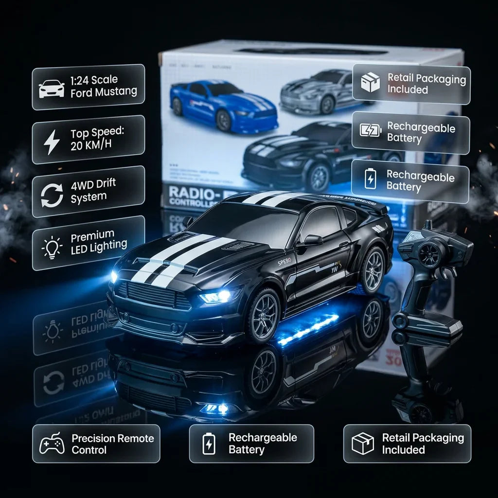 1:24 Scale 4WD RC Drift Car - Ford Mustang
