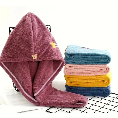 Microfiber Magic Hair Fast Dryer Turban Towel Bath Wrap Hat Quick Dry Cap