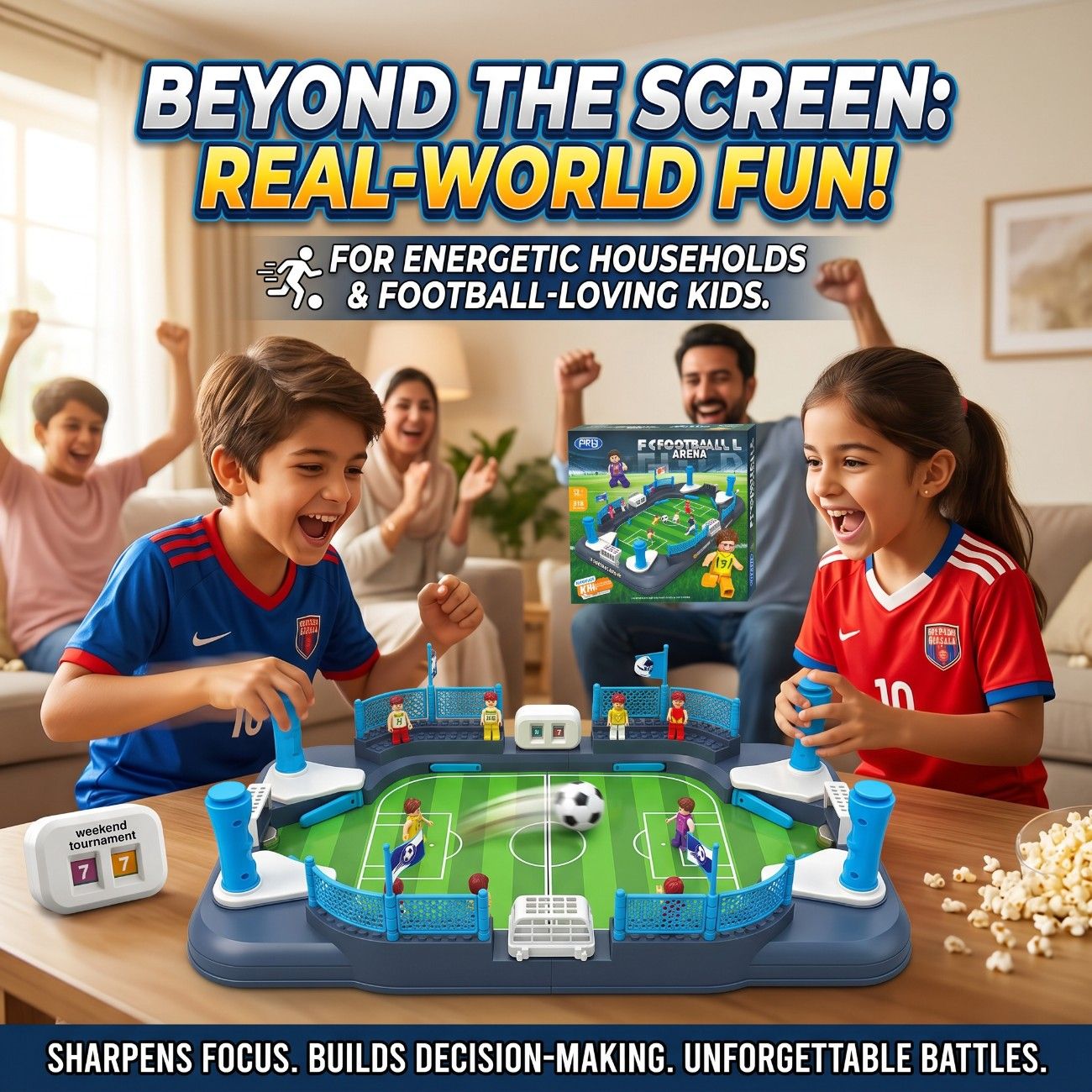 Football Arena Tabletop Battle Game – Two Player Interactive Family Fun Game