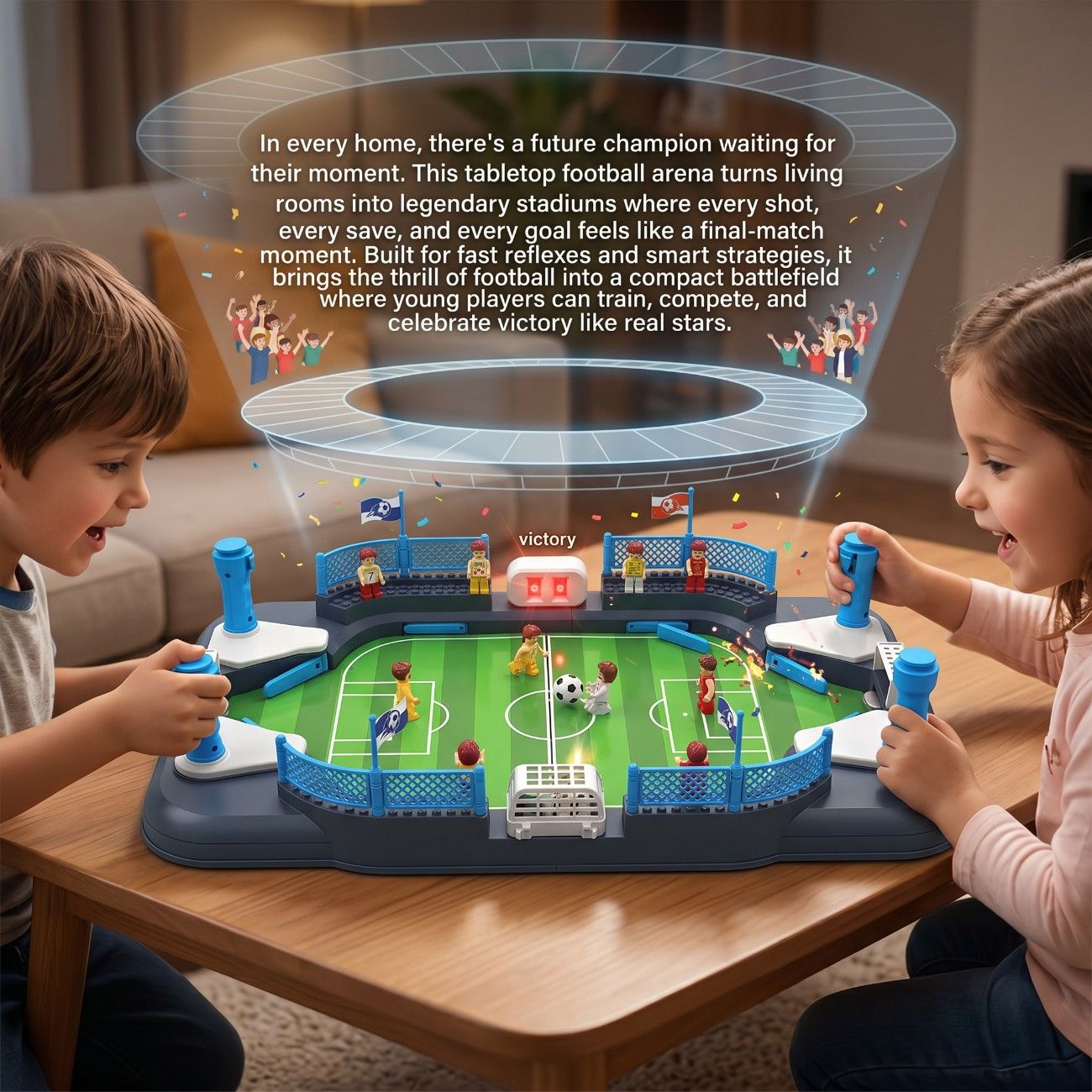 Football Arena Tabletop Battle Game – Two Player Interactive Family Fun Game