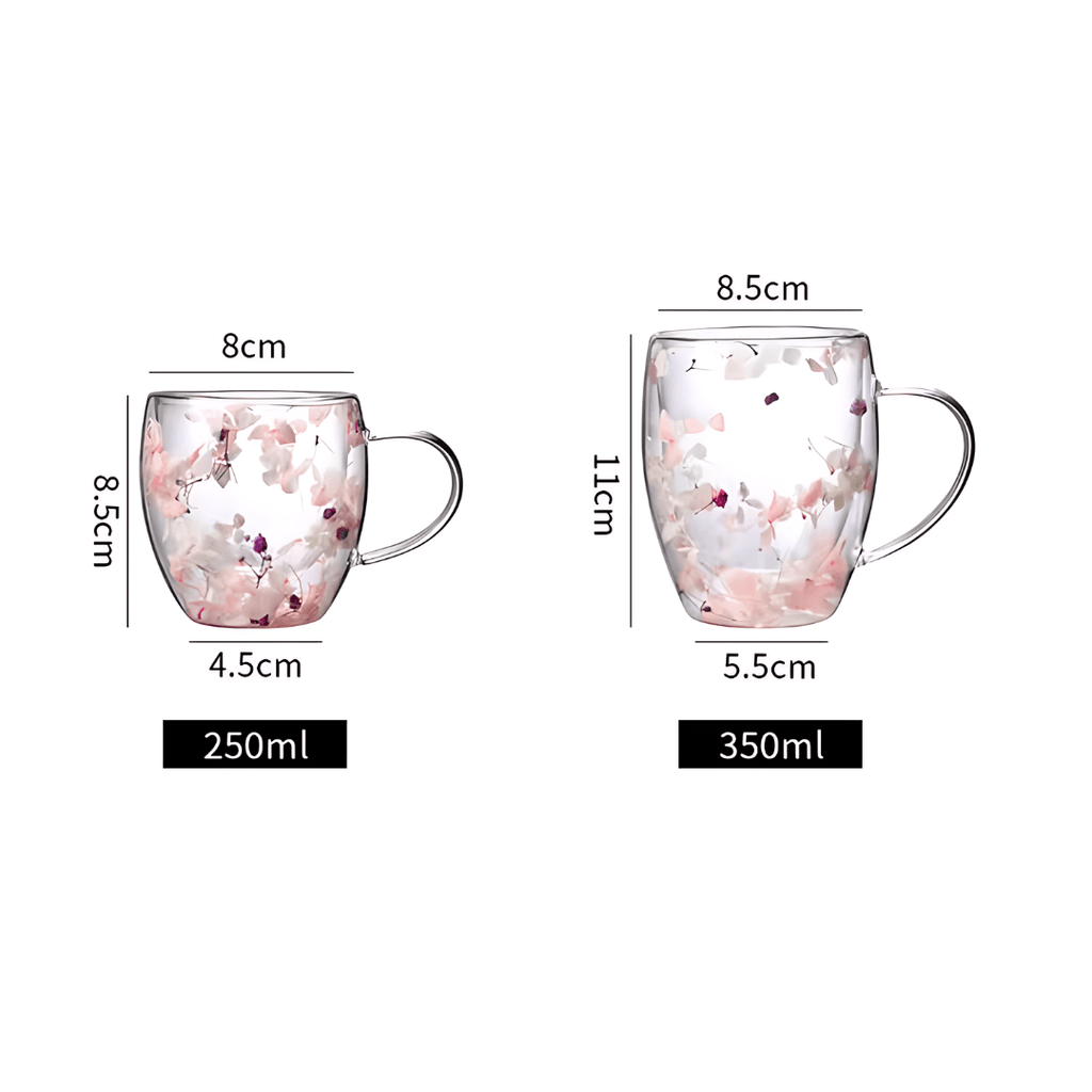 Aesthetic Dried Flower Glass , Double Wall Glass ( Imported )