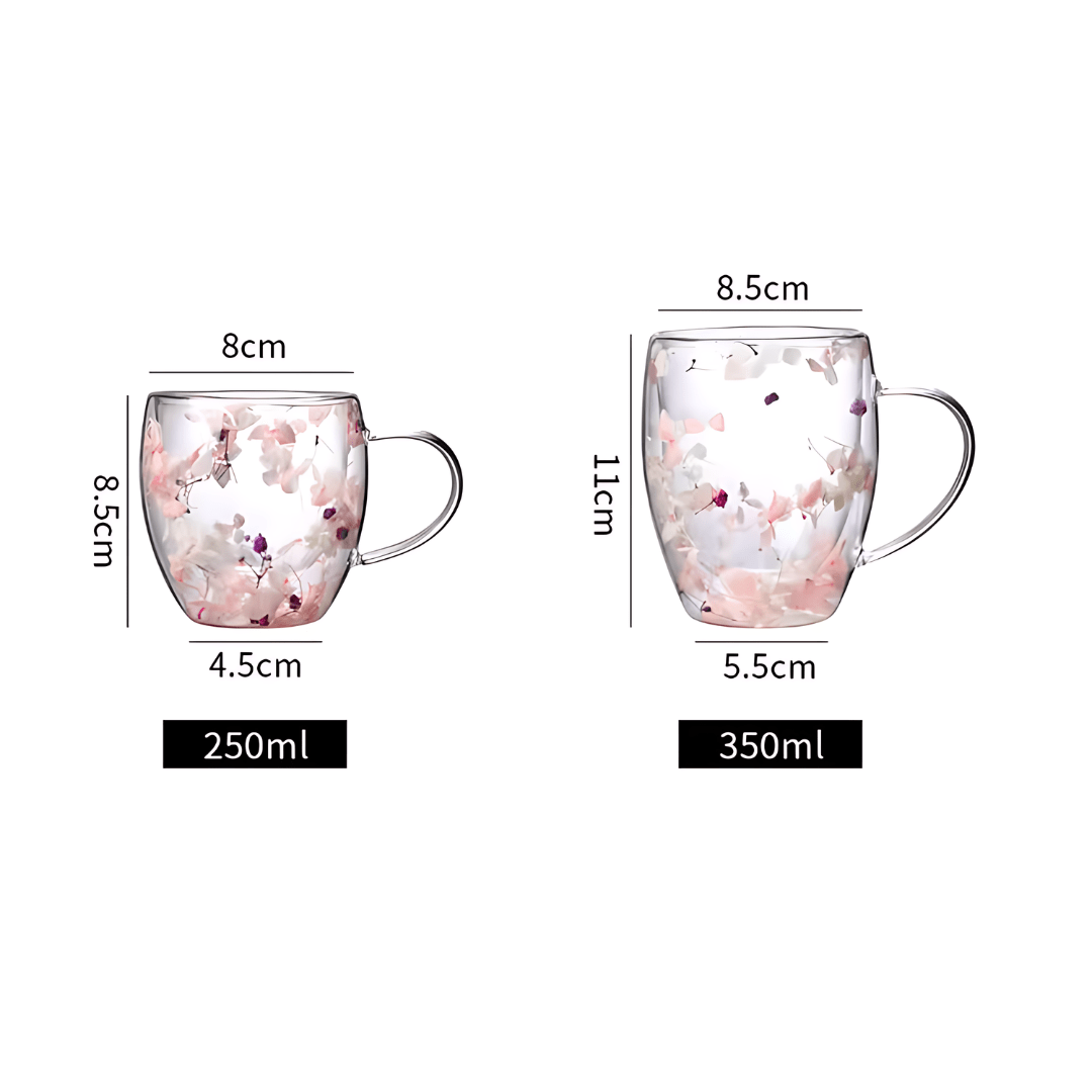 Aesthetic Dried Flower Glass , Double Wall Glass ( Imported )