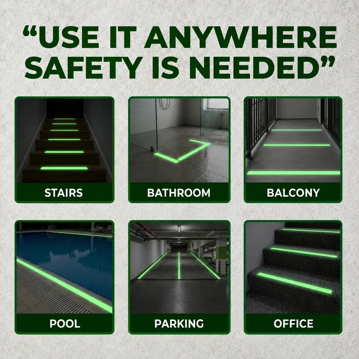 Glow in the Dark Anti-Slip Safety Tape