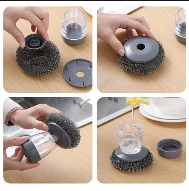 2 in 1 Smart Soap Dispensing Dishwashing Scrubber