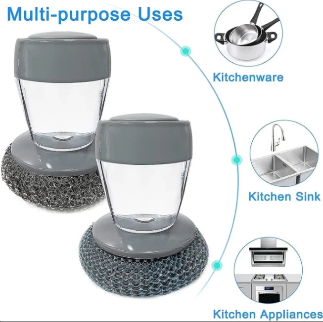 2 in 1 Smart Soap Dispensing Dishwashing Scrubber