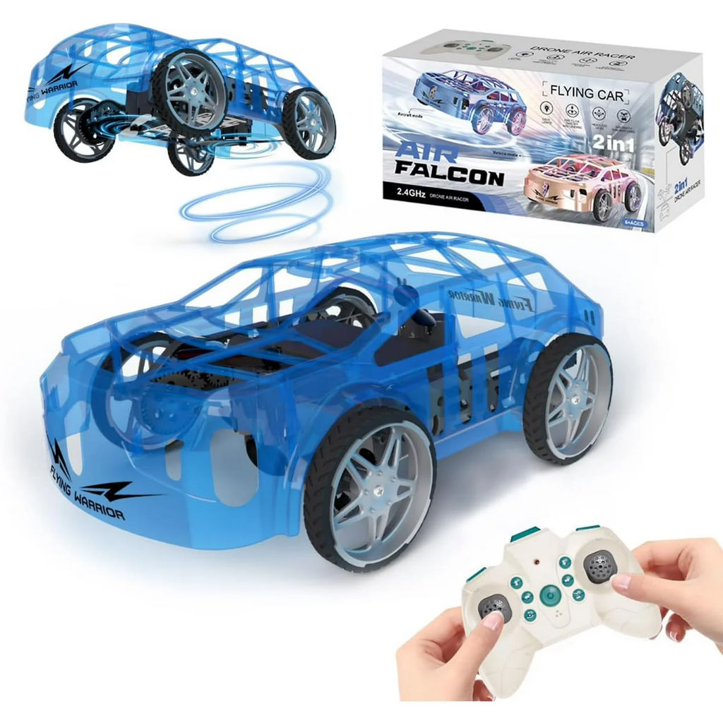 2-In-1 Flying RC Car Toy for Kids – Remote Control Land & Air Drone Car with LED Lights