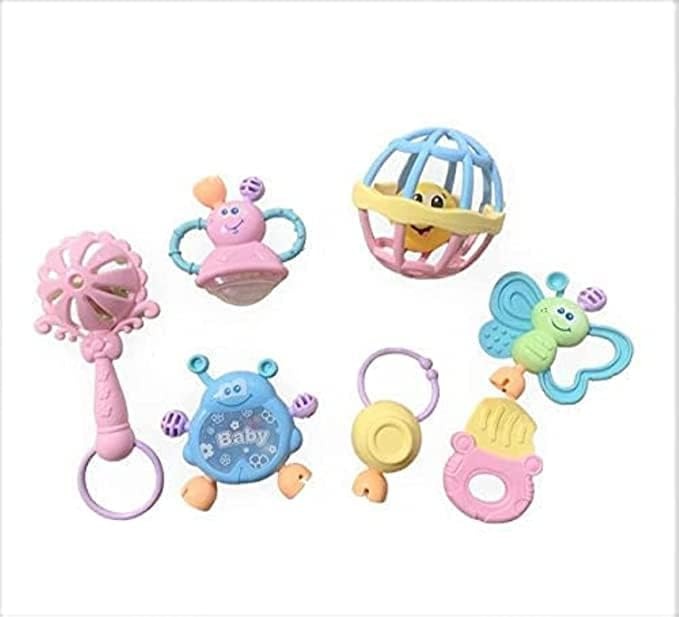 Baby Rattle Toy Set – Assorted Shapes Colorful Infant Sensory Rattles