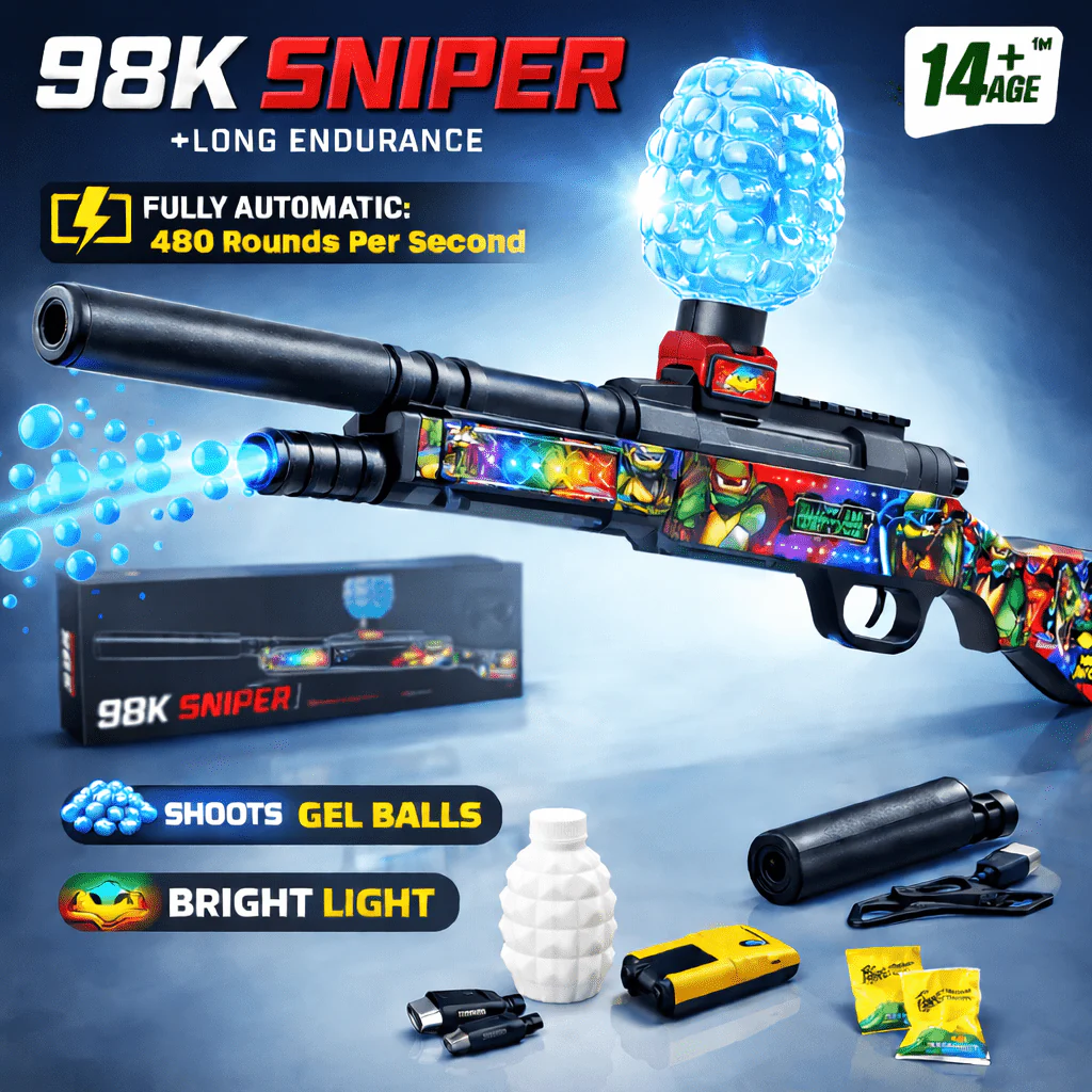 Elite 98K Sniper Blaster – Bolt-Action Gel Ball Sniper Toy Gun for Kids