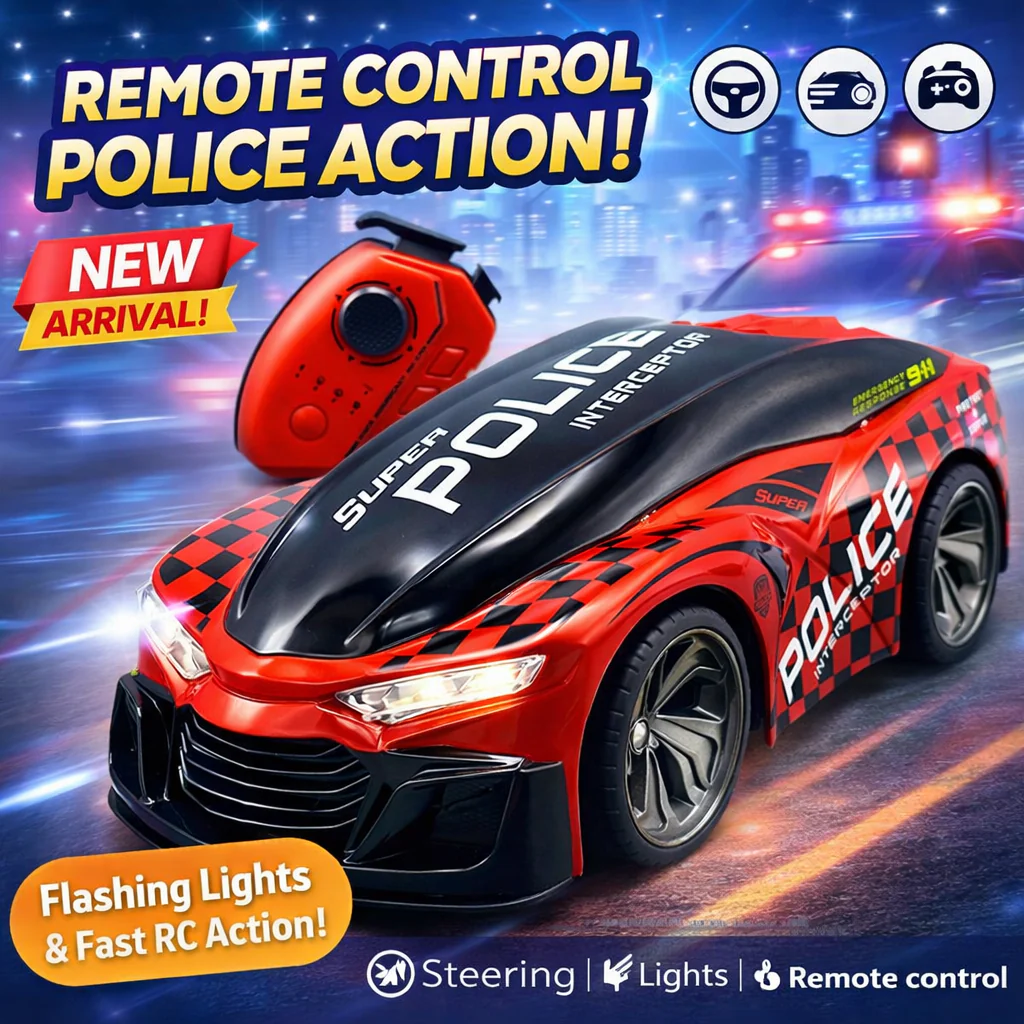2.4GHz RC Voice Broadcast Police Car – Remote Control Patrol Car with Lights & Siren