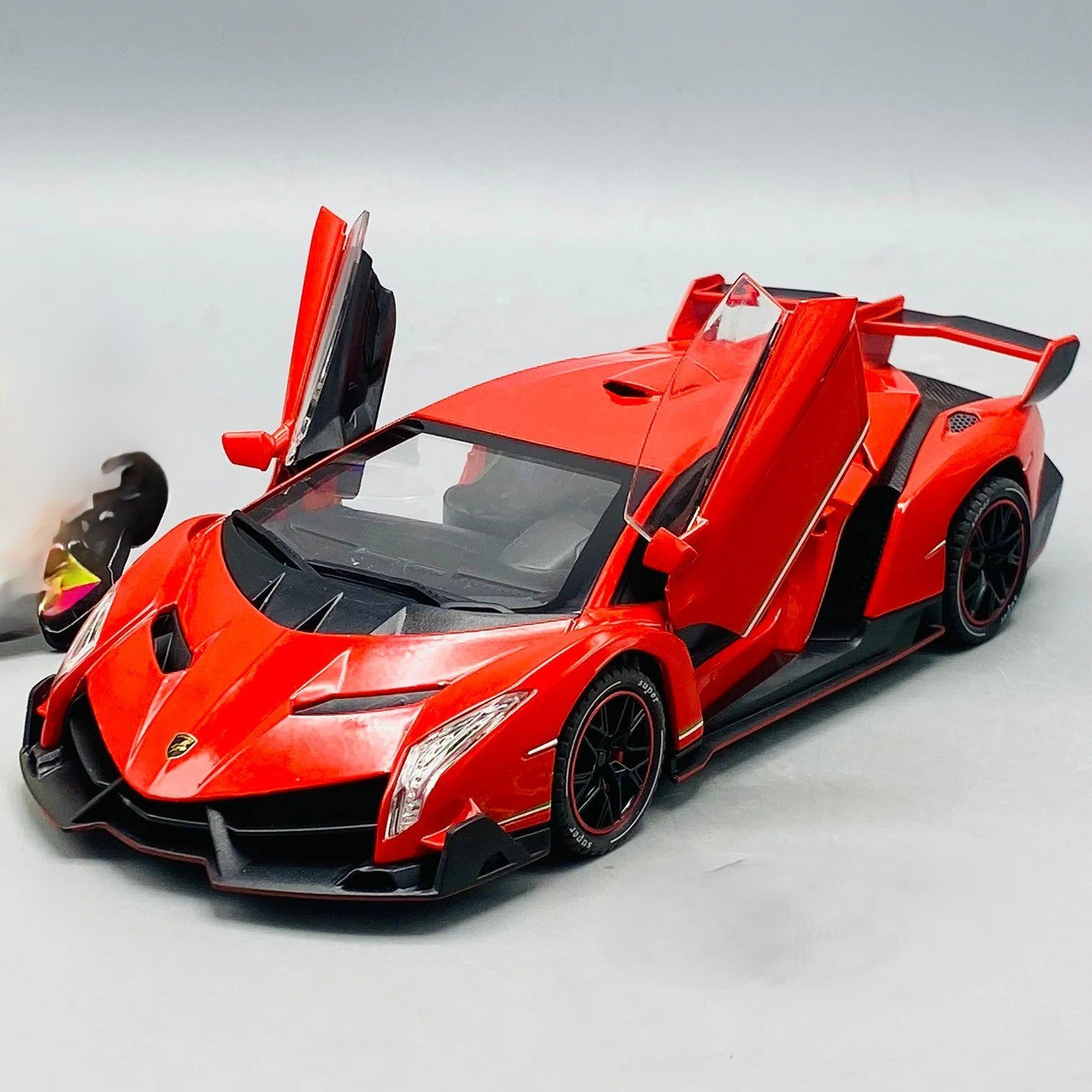 1:24 RC Diecast Lamborghini Veneno Model – Remote Control Supercar Toy with Lights