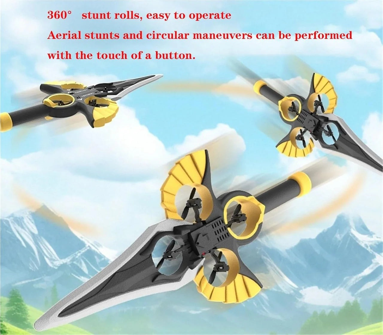 2.4G RC Sword Flying Aircraft Model – Remote Control Stunt Flying Drone with LED Lights