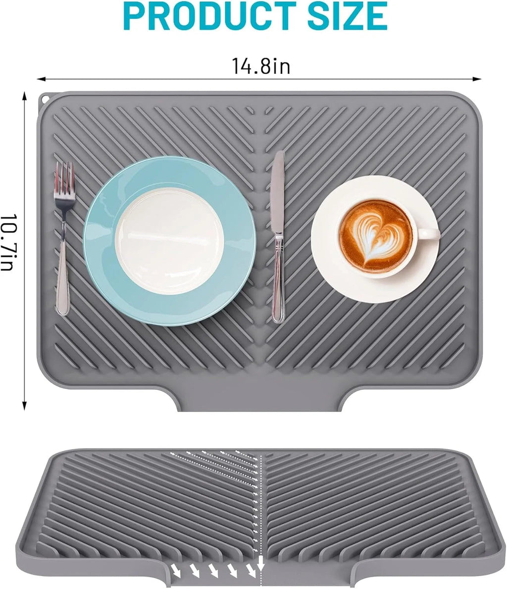 Silicone Dish Drying Mat with Smart Drainage