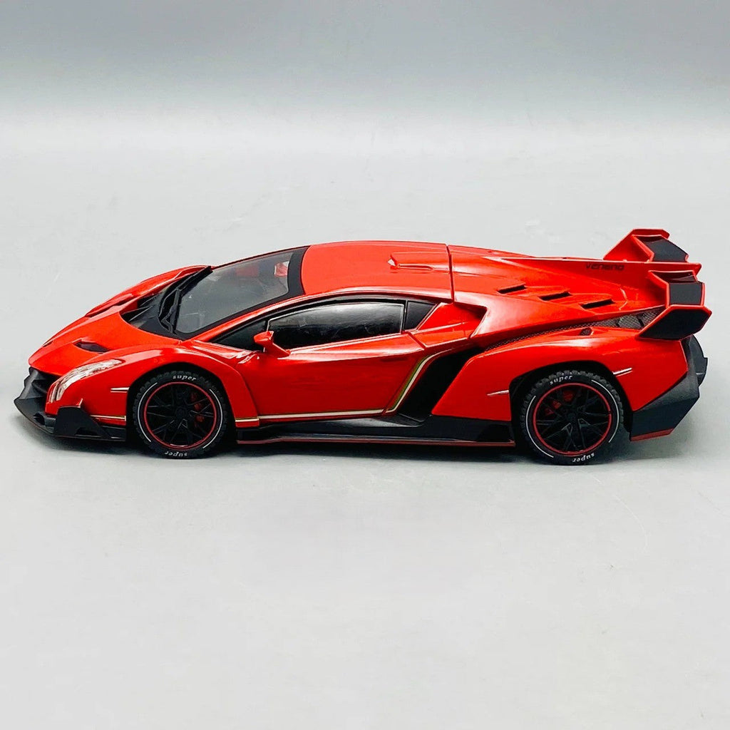 1:24 RC Diecast Lamborghini Veneno Model – Remote Control Supercar Toy with Lights