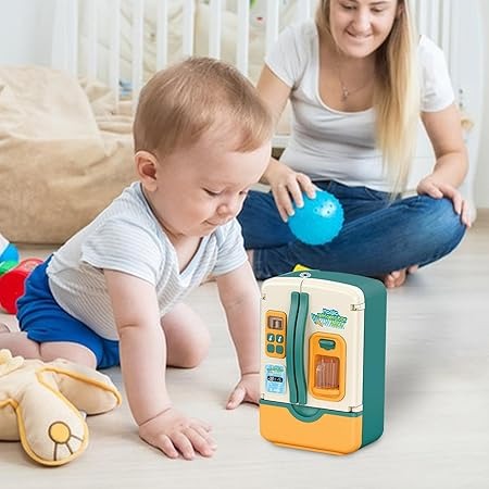 39PCS Multi-Functional Pretend Fridge with Spray – Kids Kitchen Role-Play Refrigerator Toy Set