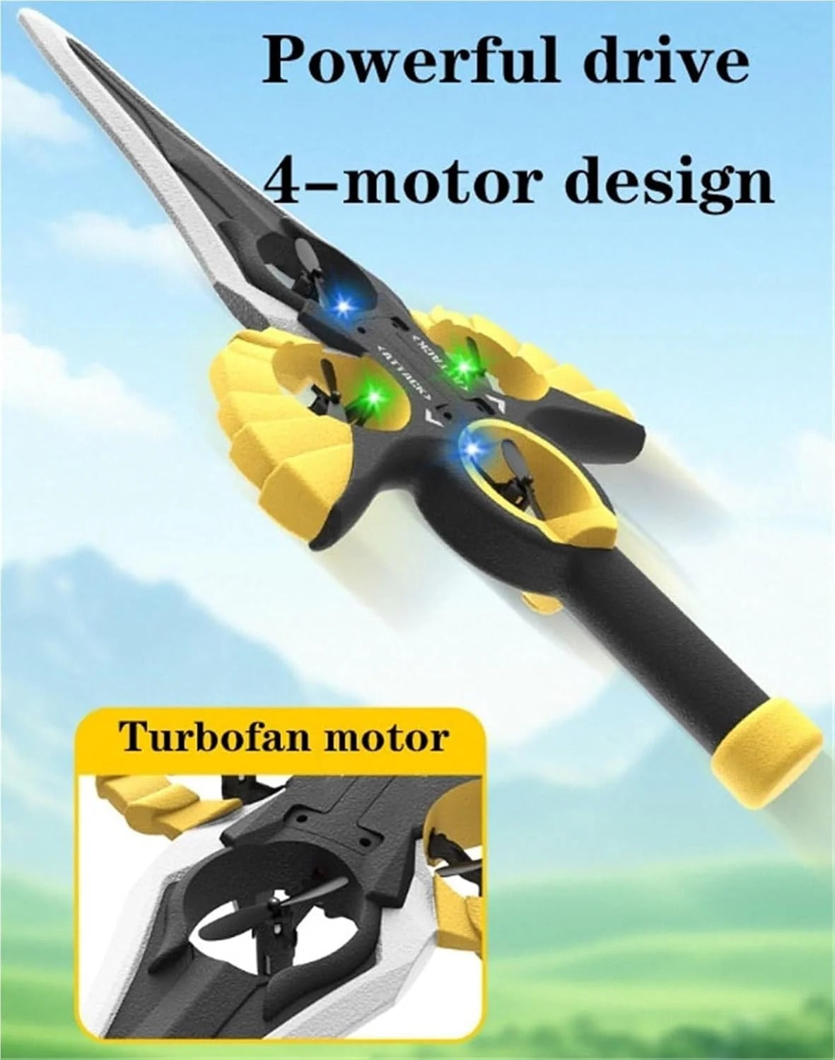 2.4G RC Sword Flying Aircraft Model – Remote Control Stunt Flying Drone with LED Lights