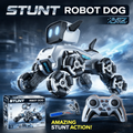 Remote & Watch Controlled Stunt Robot Dog – 8-Wheel 360° Spinner with All-Terrain Tires