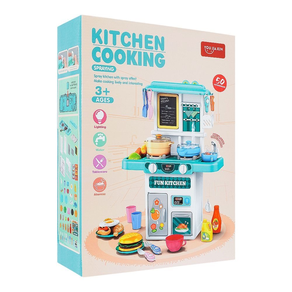 Toys Kitchen Cooking Set with Spray Effect – 50 Accessories Pretend Play Kitchen