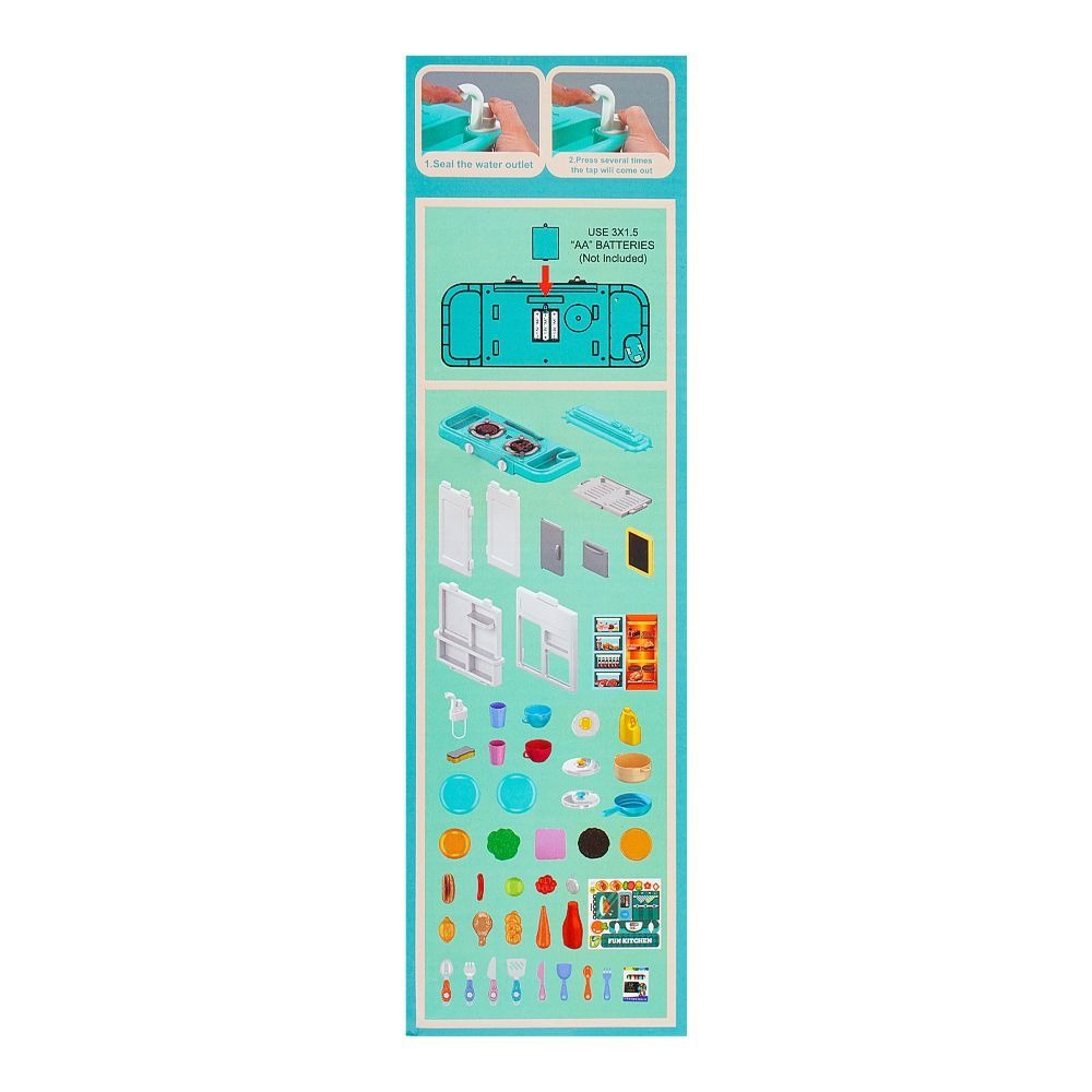 Toys Kitchen Cooking Set with Spray Effect – 50 Accessories Pretend Play Kitchen