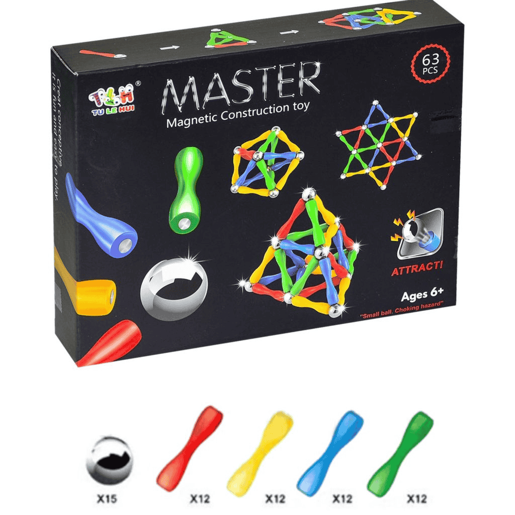 Master Magnetic Construction Set – 63 Pcs Building Toy for Kids
